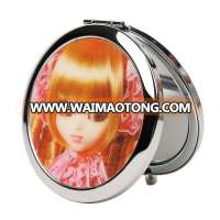 Factory directly metal round 3D girls makeup cosmetic mirror